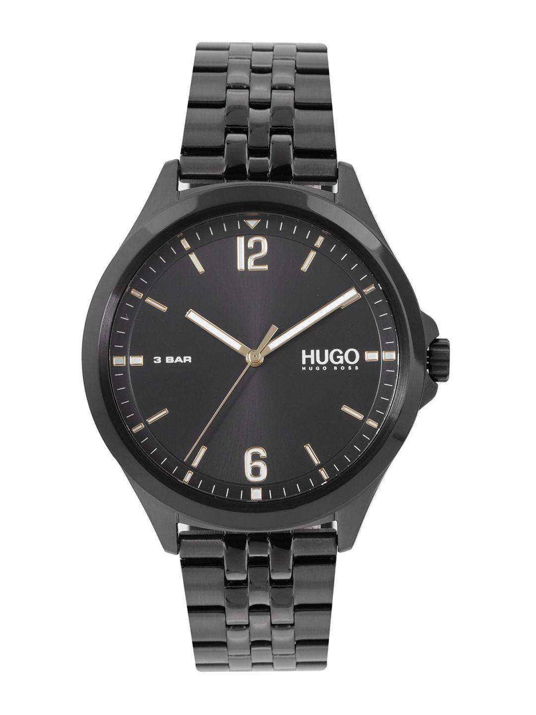 hugo men black suit bracelet style analogue watch 1530218