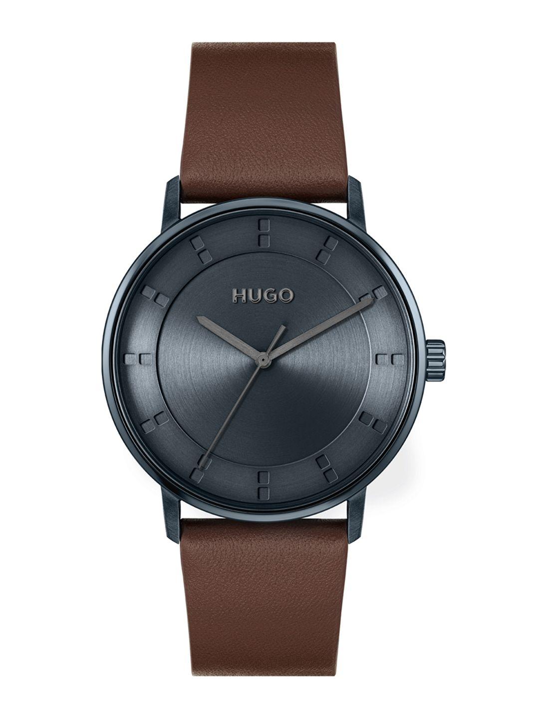 hugo men blue ensure analogue watch