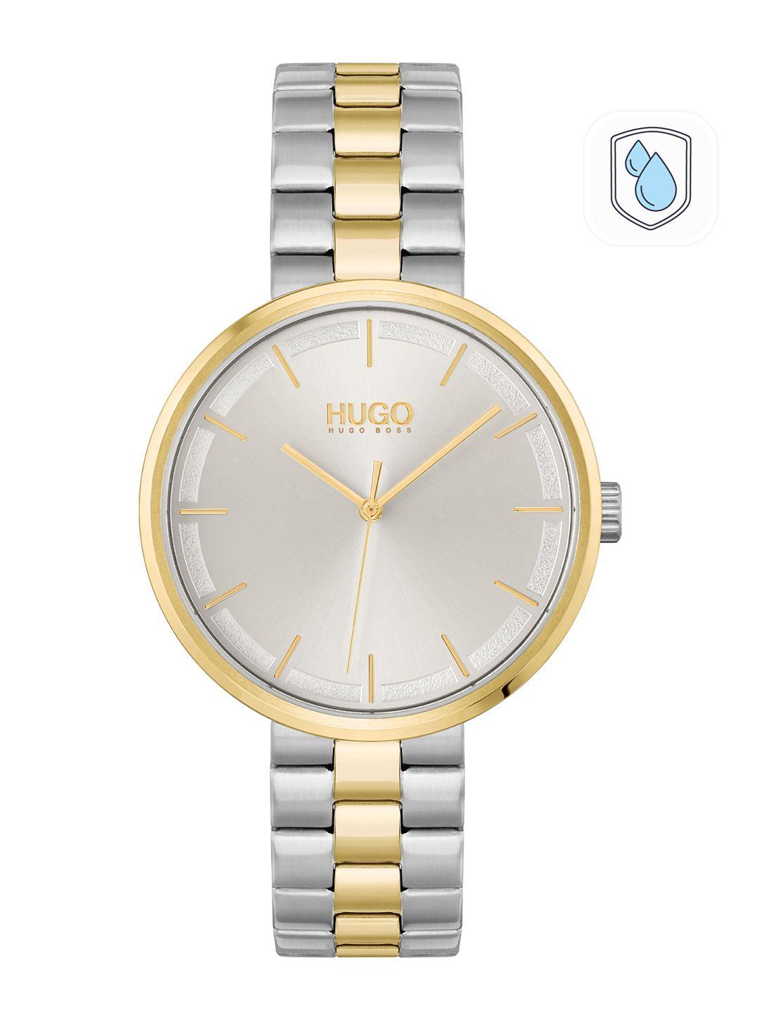 hugo women crush silver-toned dial & multicoloured straps analogue watch 1540101