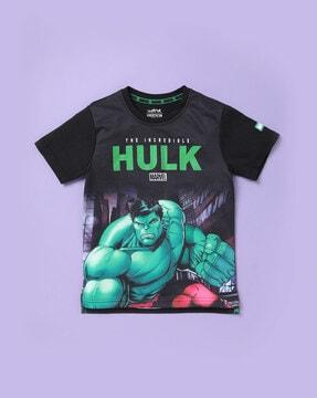 hulk print round-neck t-shirt