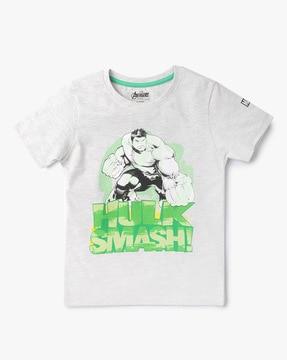 hulk print round-neck t-shirt