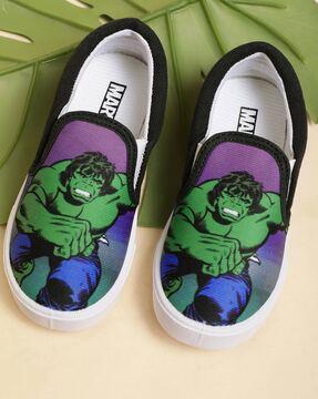 hulk print slip-on shoes