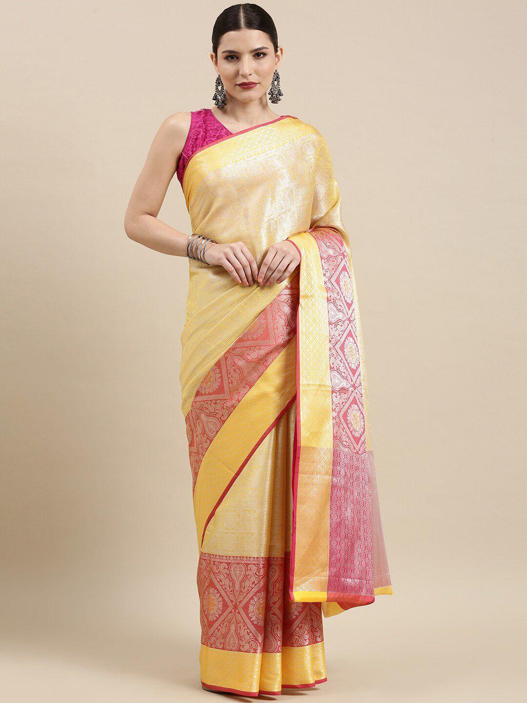humairah ethnic motifs woven design zari silk blend designer kanjeevaram saree