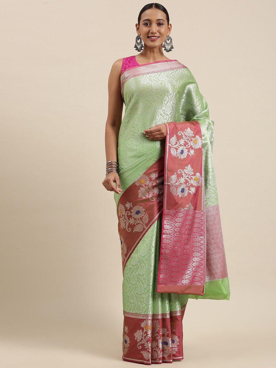 humairah floral woven design zari kanjeevaram saree
