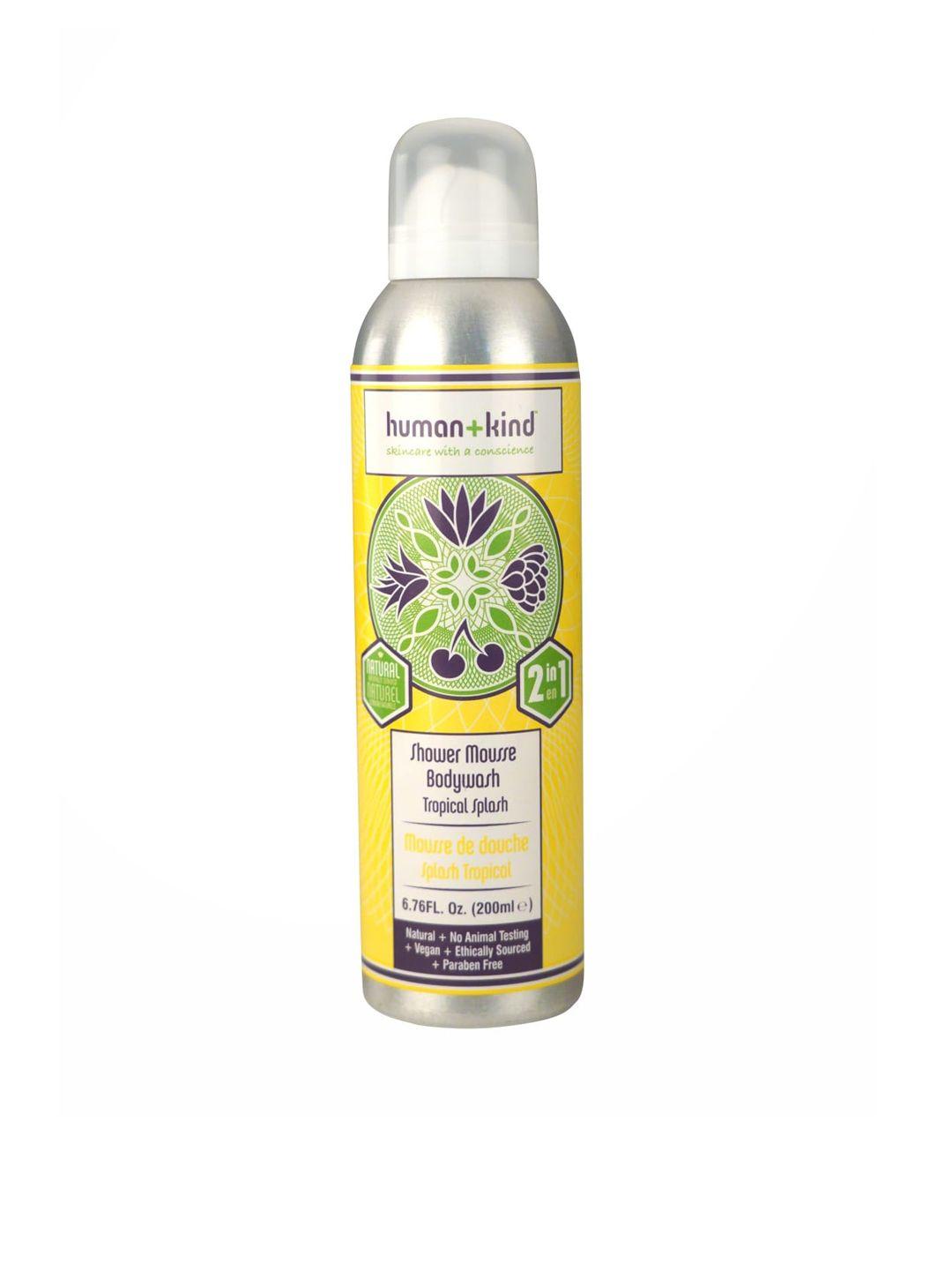humankind unisex organic & vegan tropical splash shower mousse bodywash - 200 ml