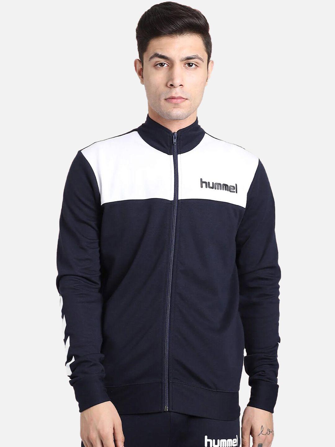 hummel colorblocked stand-collar tracksuit