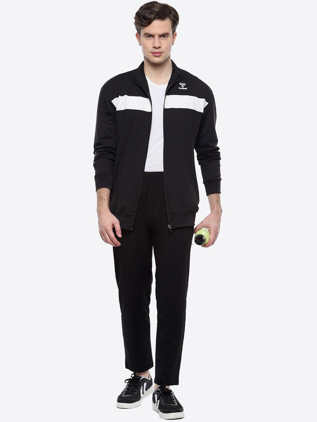 hummel colorblocked stand-collar tracksuit