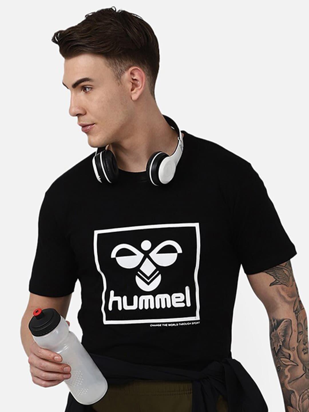 hummel graphic printed round neck cotton sports t-shirt