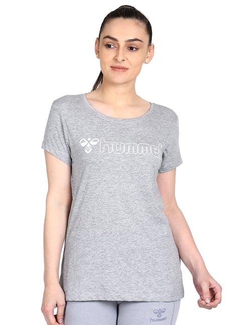hummel grey logo printed t-shirt