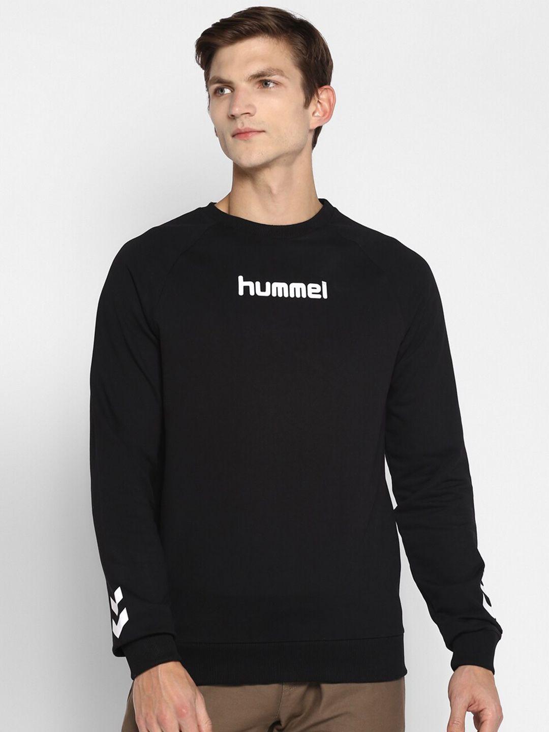 hummel men black printed sweatshirt