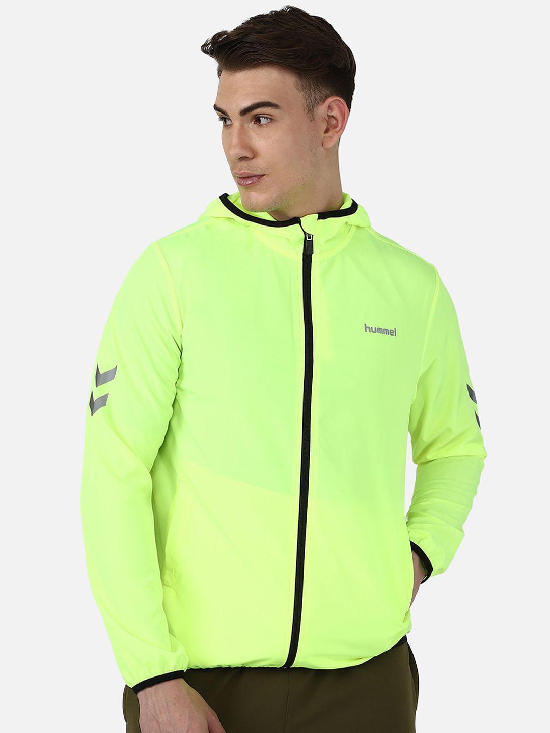 hummel men green lightweight outdoor sporty jacket
