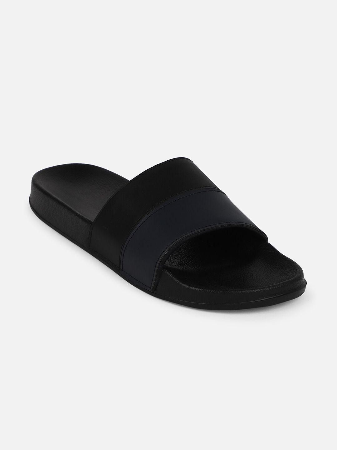 hummel men black solid slider flip flop