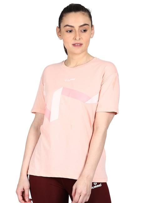 hummel peach printed t-shirt