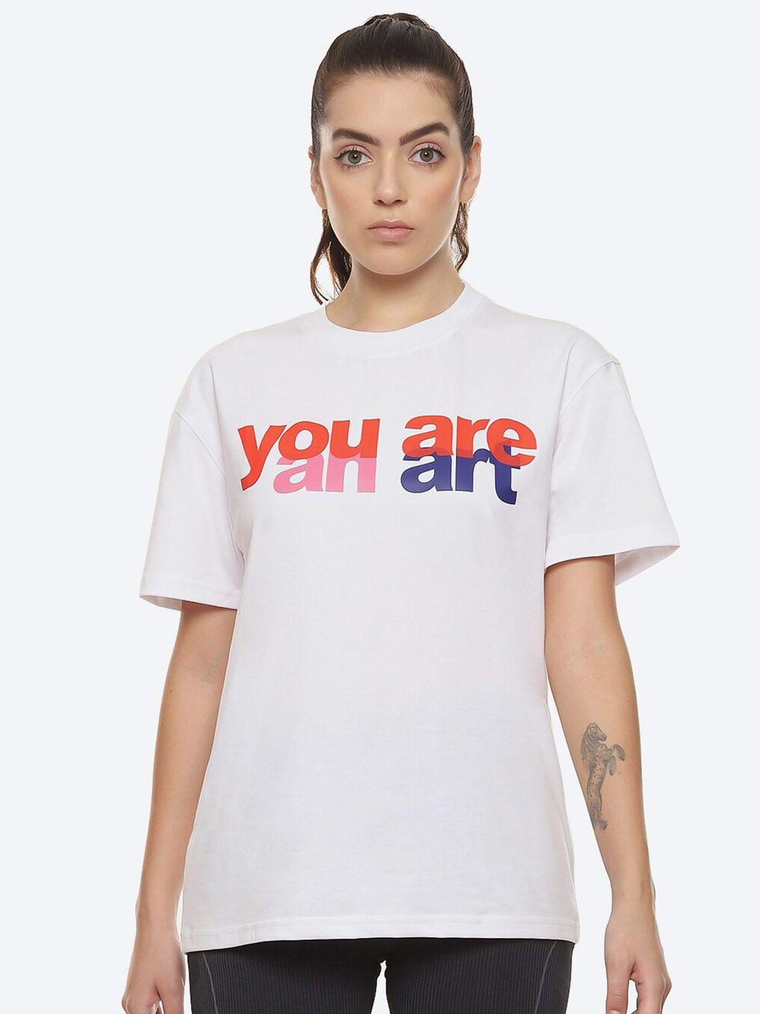 hummel typography printed round neck cotton oversized t-shirt