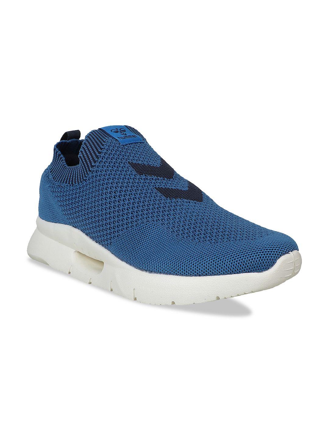 hummel unisex blue woven design tatum seamless slip-on sneakers