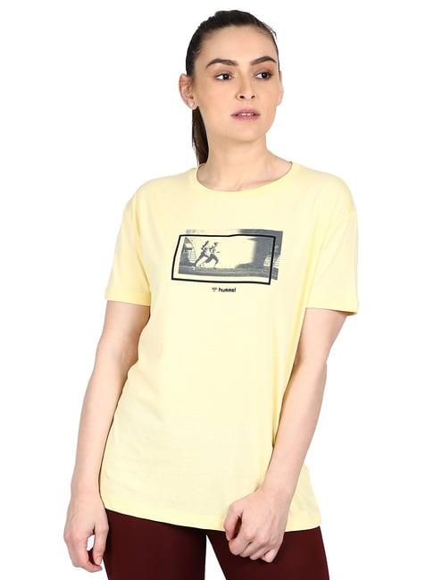 hummel yellow printed t-shirt