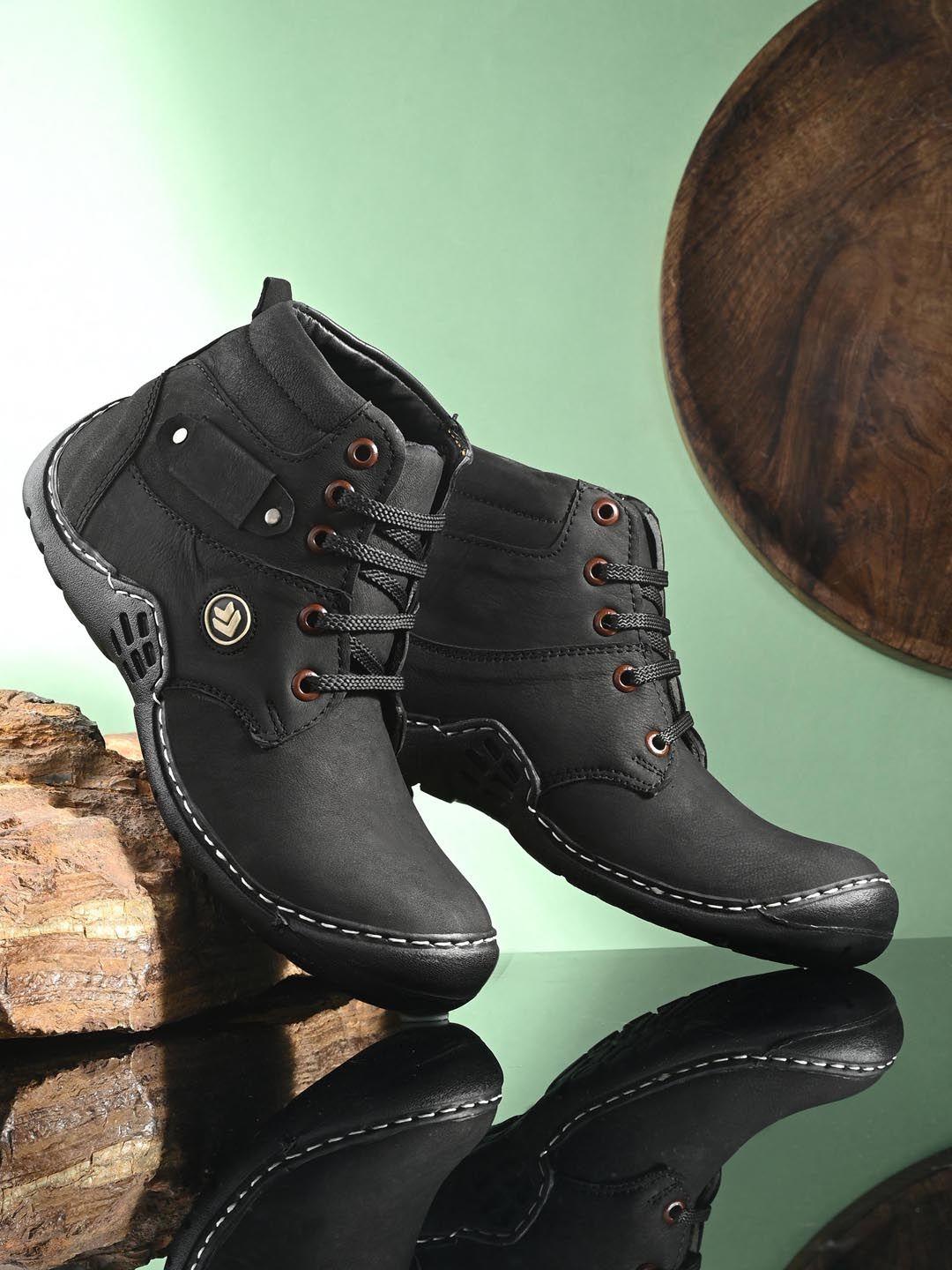hundo p men genuine leather mid-top regular boots
