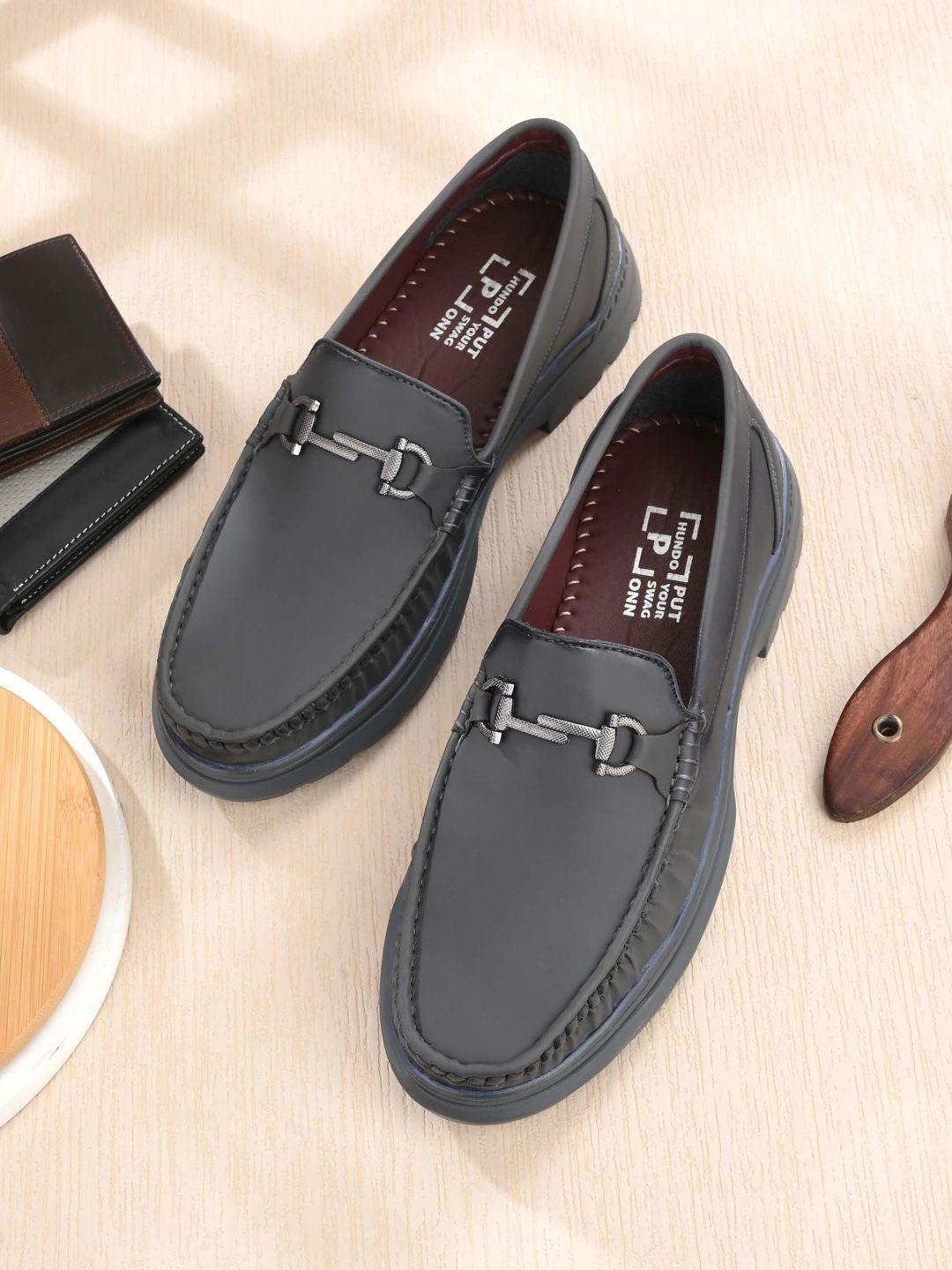 hundo p men grey solid loafers