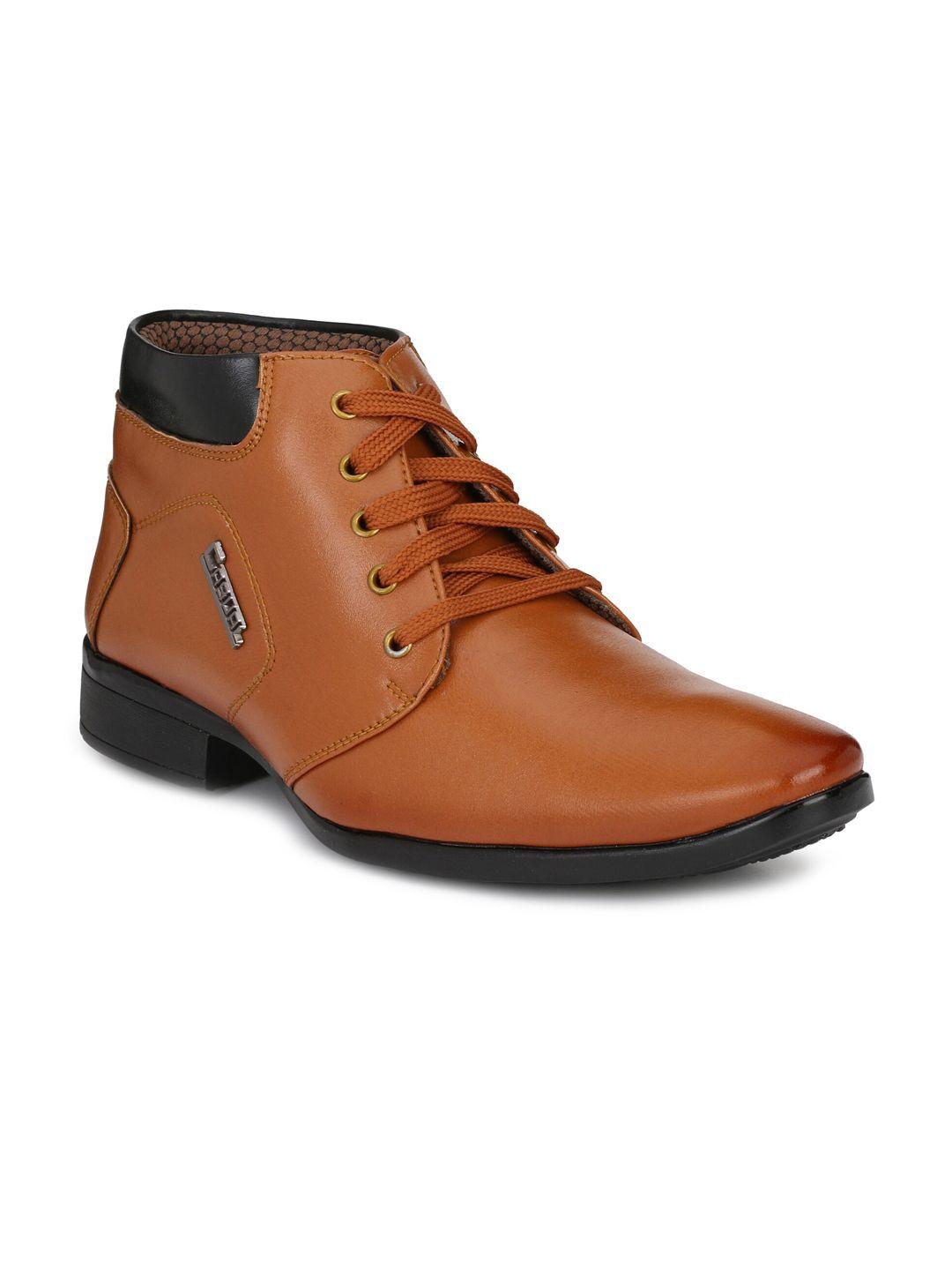 hundo p men tan high-top flat synthetic boots