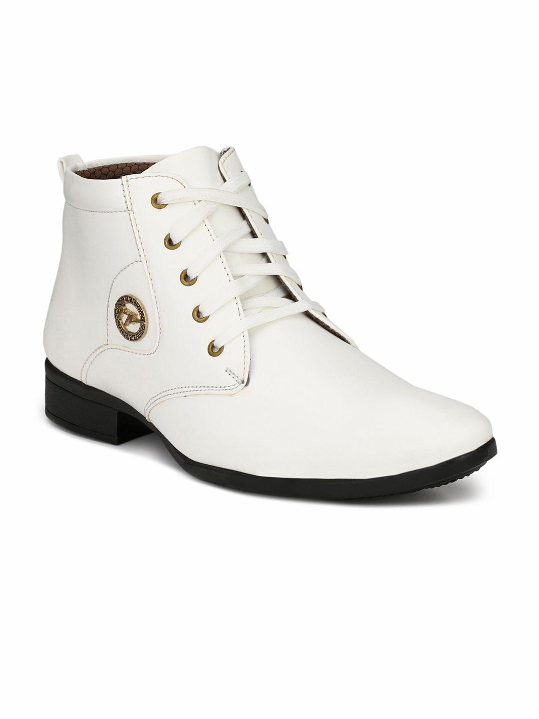 hundo p men white solid formal boots