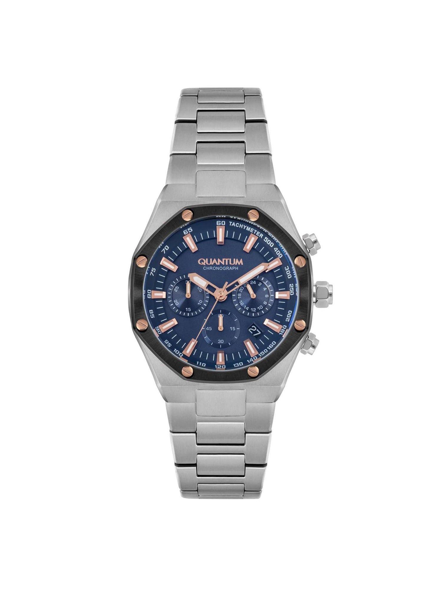 hunter chronograph navy blue octagon dial mens watch - hng810.390_a (m)