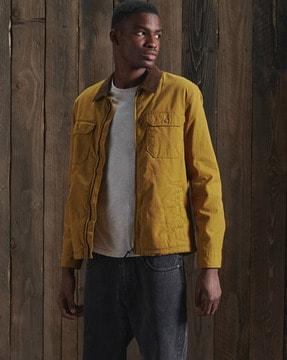 hunting zip-through wax overshirt jacket