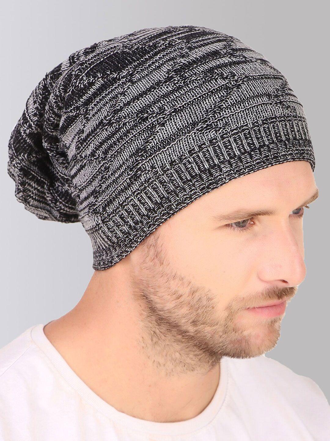 hupshy unisex self design acrylic beanie