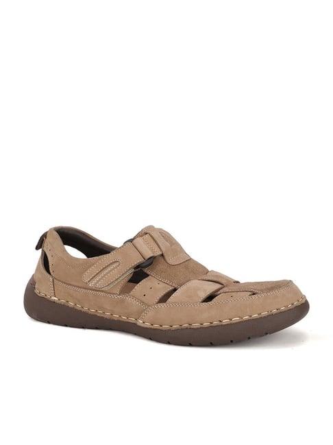 hush puppies by bata men's beige fisherman sandals