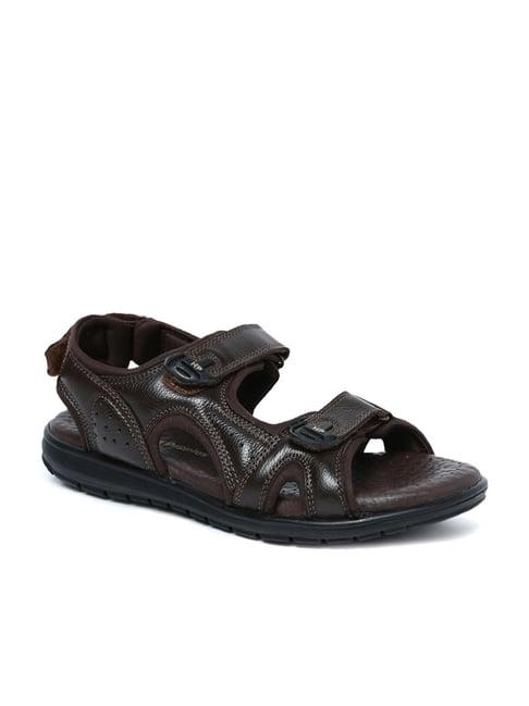 hush puppies by bata men's dark brown floater sandals