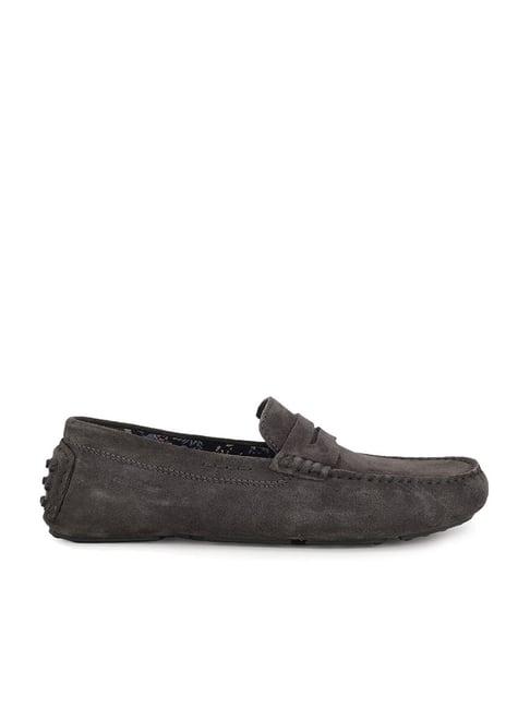 hush puppies by bata men's shadow grey casual loafers