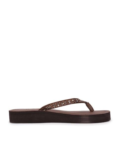 hush puppies by bata women's brown thong sandals