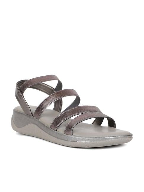 hush puppies by bata women's pewter sling back wedges