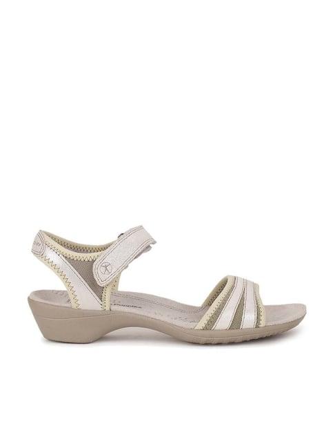 hush puppies by bata women's silver ankle strap wedges