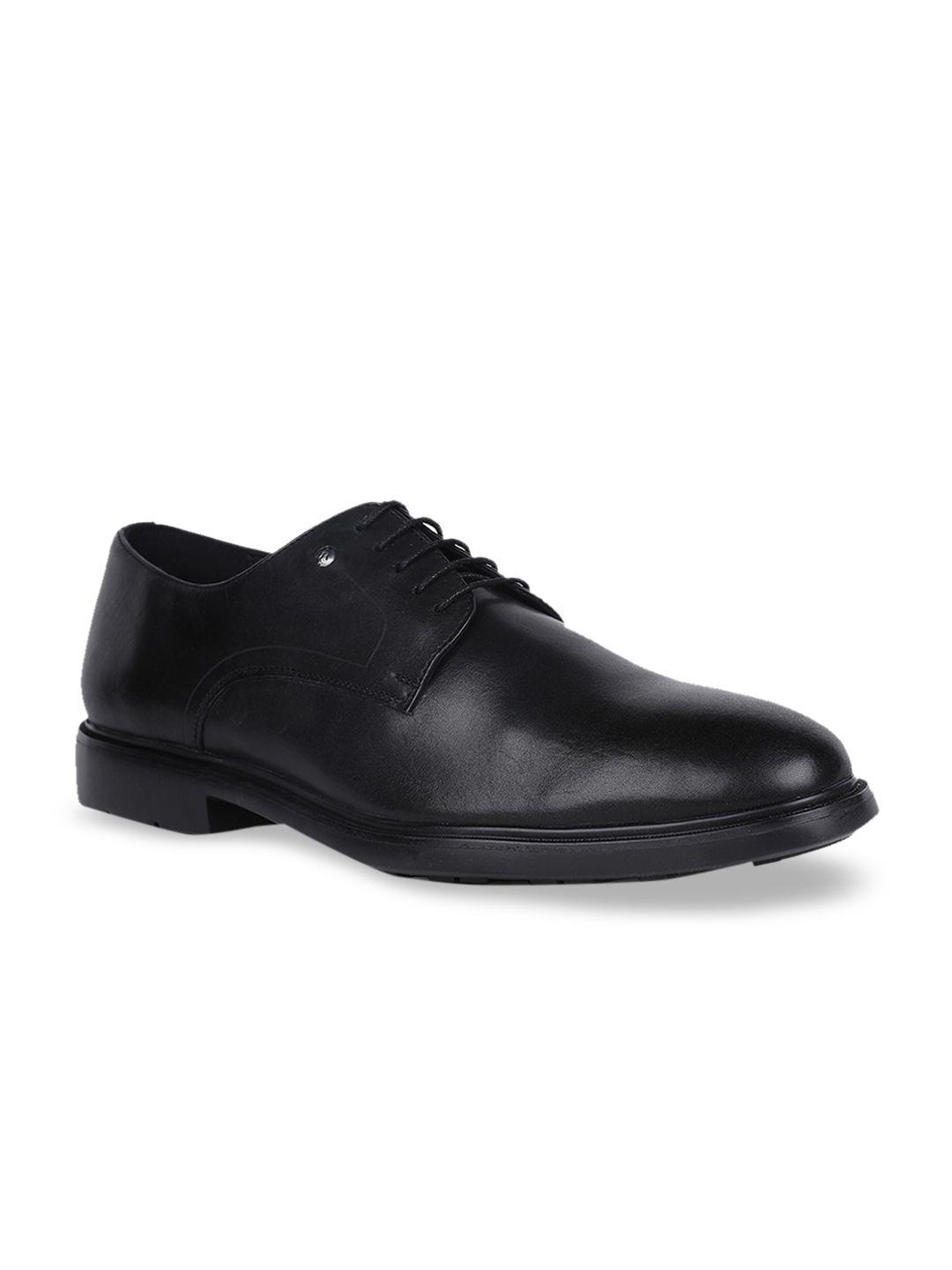 hush puppies men black solid formal leather derbys