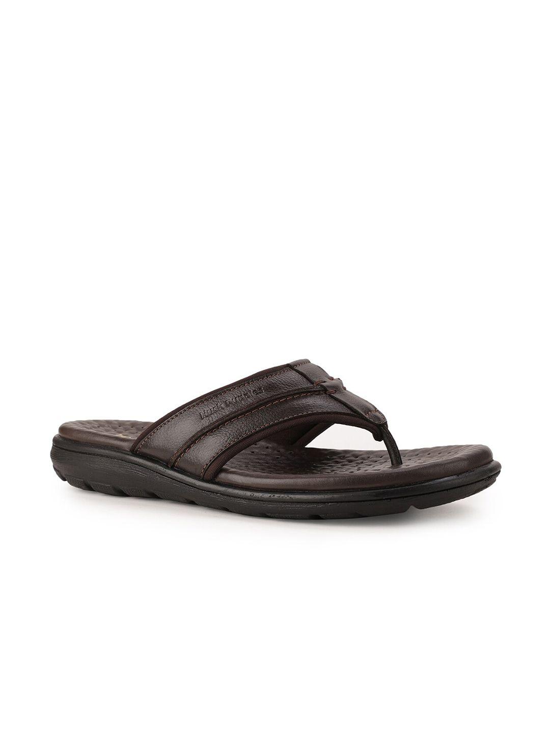 hush puppies men brown leather comfort sandals