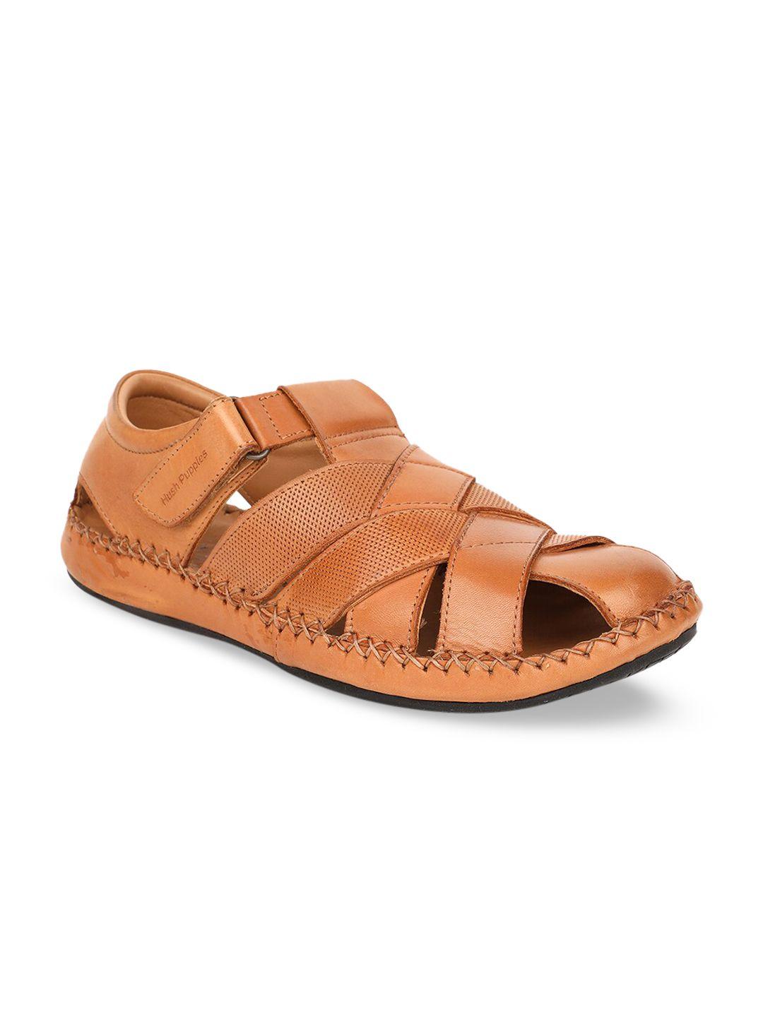 hush puppies men brown leather fisherman sandals