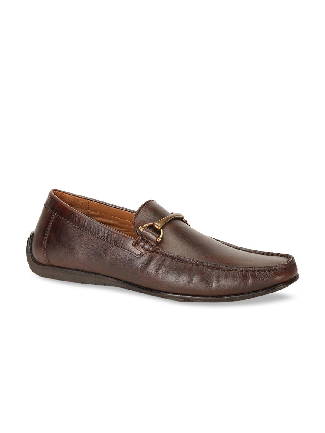 hush puppies men brown leather loafers