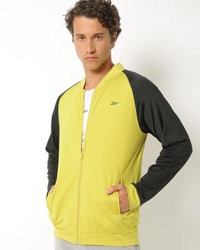 hustle colourblock zip-front track jacket