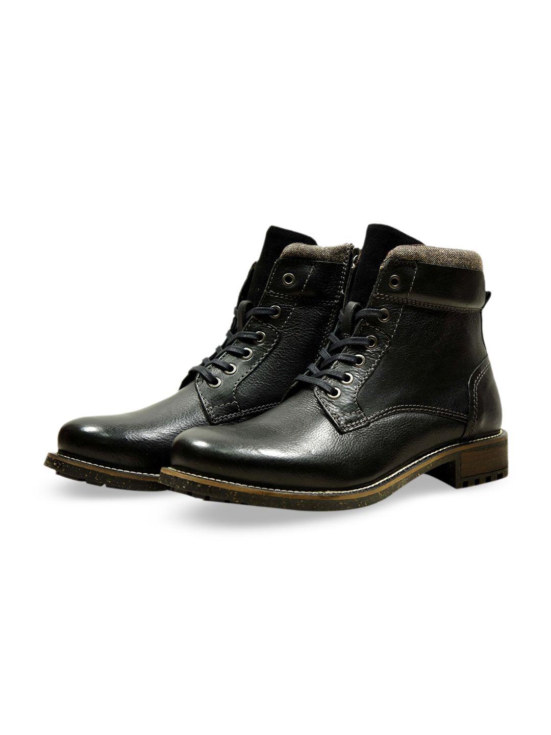 hx london black lace-up boots