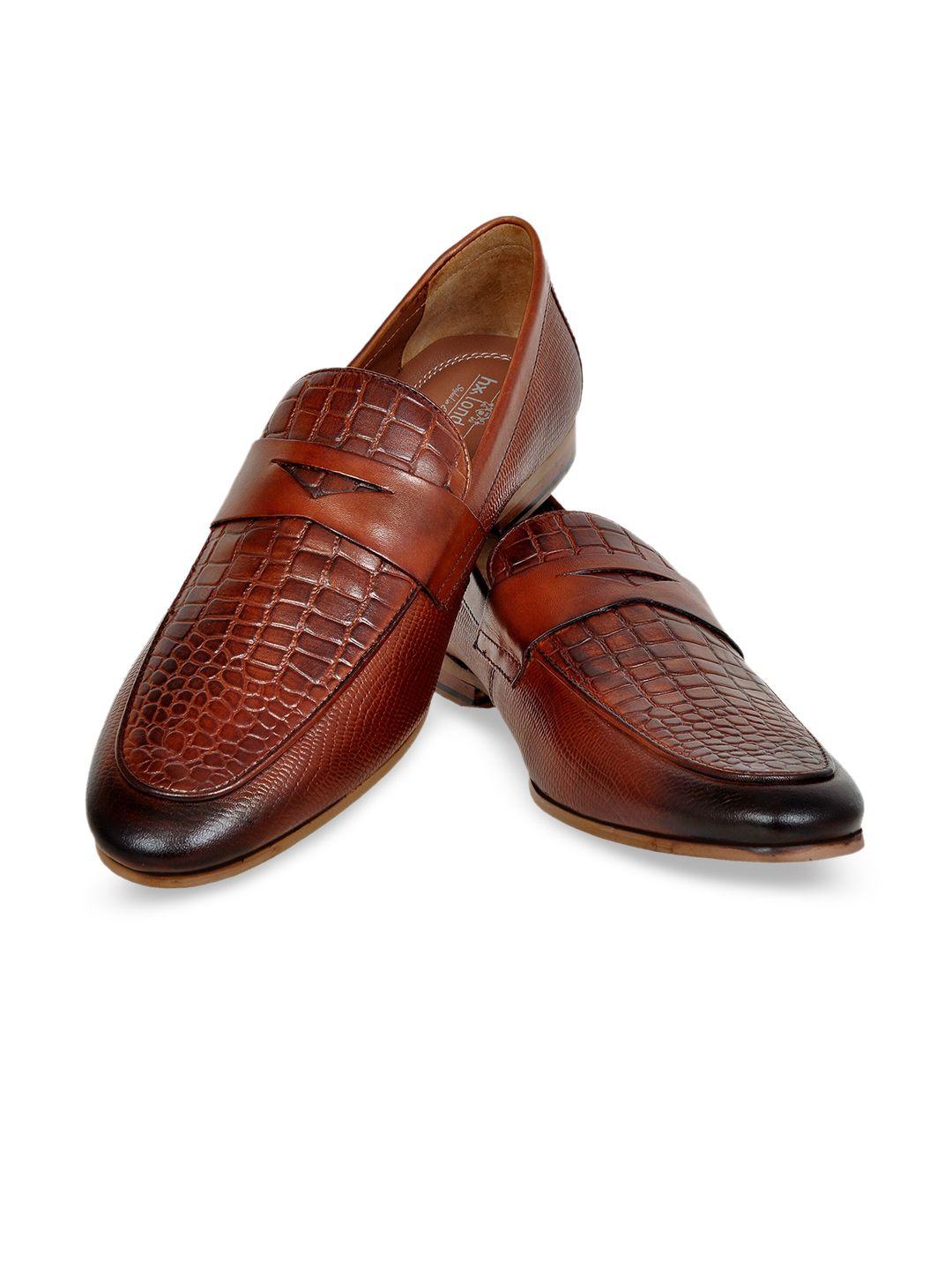 hx london men croc print leather formal slip-ons