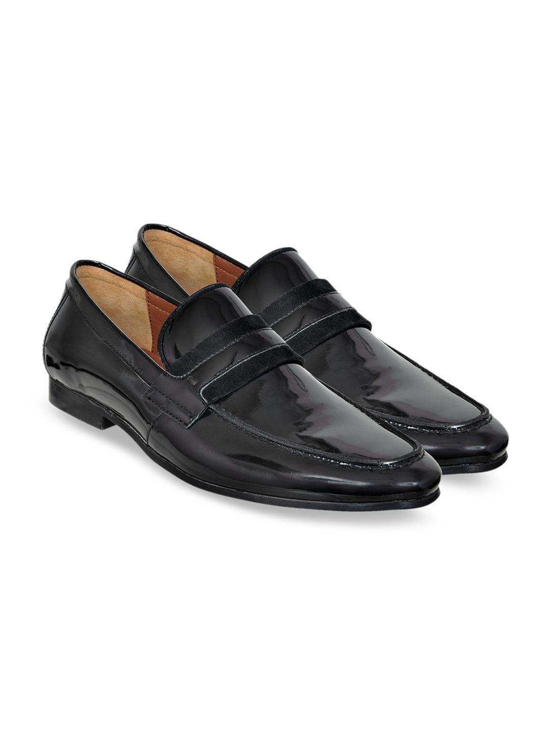 hx london men patent leather formal slip-ons