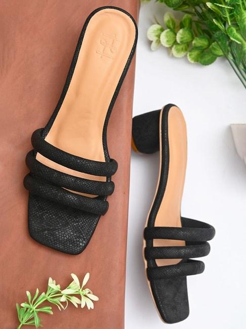 hydes n hues women's black casual sandals