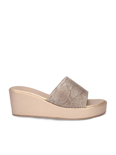 hydes n hues women's rose gold casual wedges