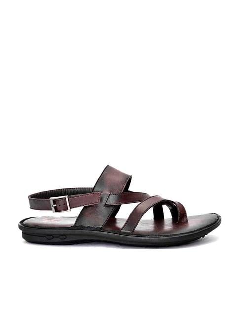 hydes n hues men's umber brown back strap sandals