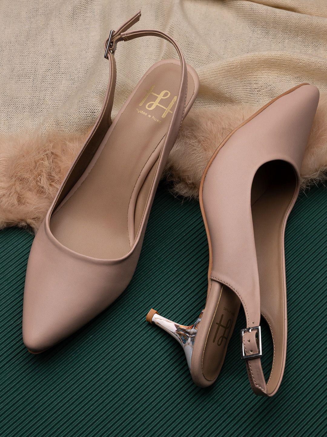 hydes n hues pointed toe kitten mules with buckles