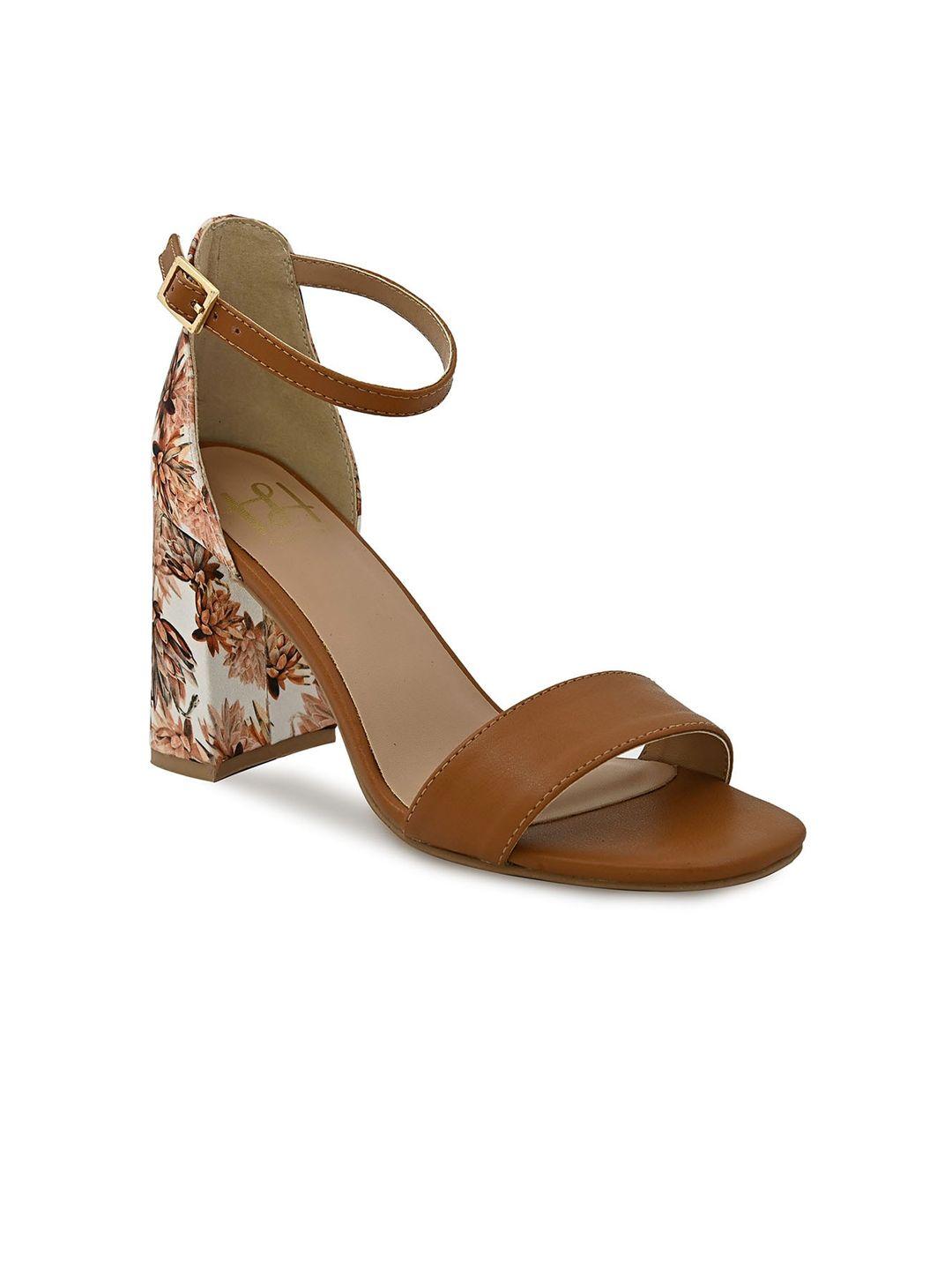 hydes n hues tan block sandals with buckles