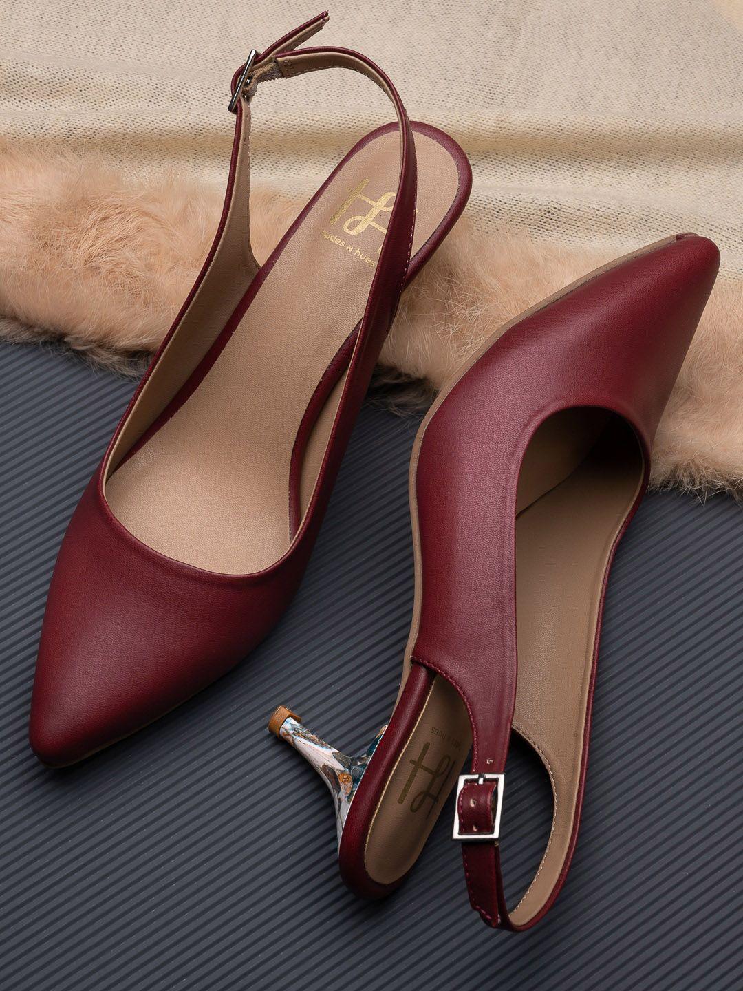 hydes n hues women  maroon party pumps with buckles