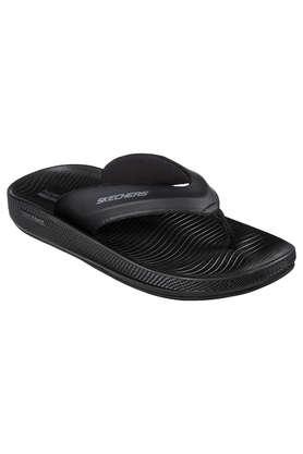 hyper slide synthetic leather regular slipon mens slippers - black