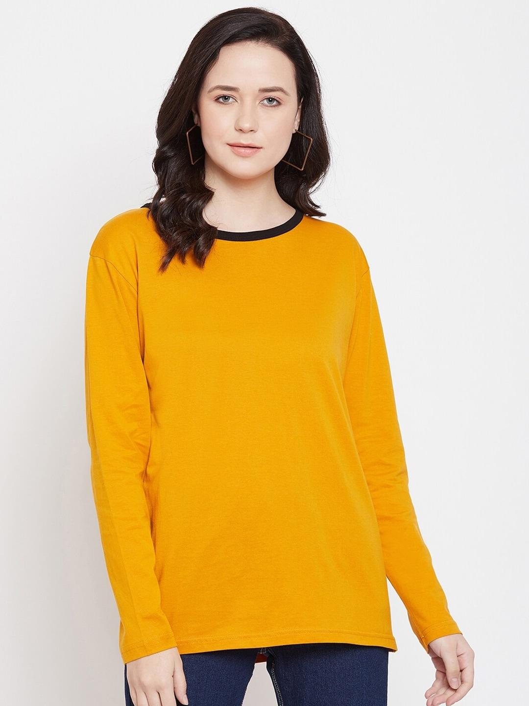 hypernation-women-yellow-round-neck-t-shirt