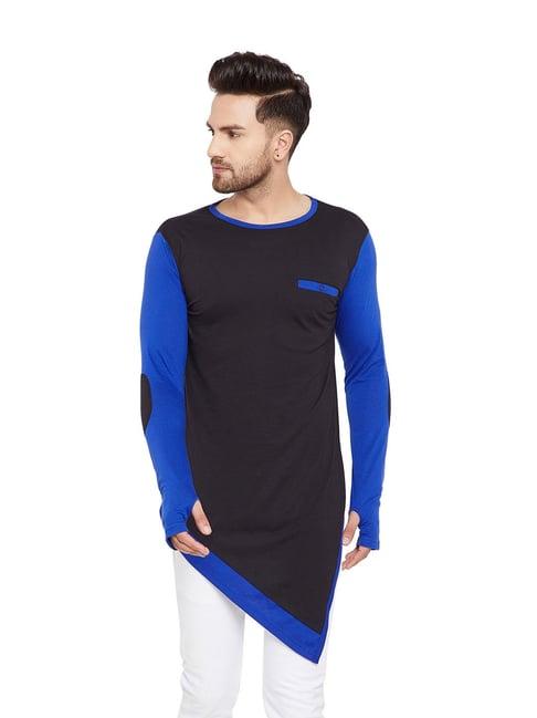 hypernation black & blue round neck t-shirt